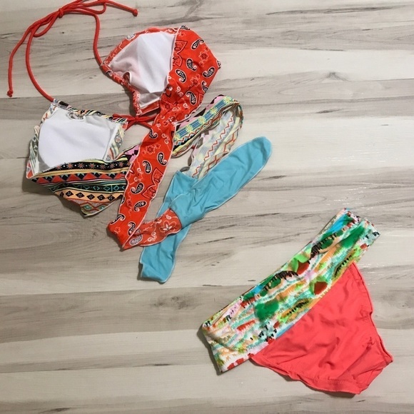 𝅺boho Paisley print bikini swimsuit. - Picture 6 of 7